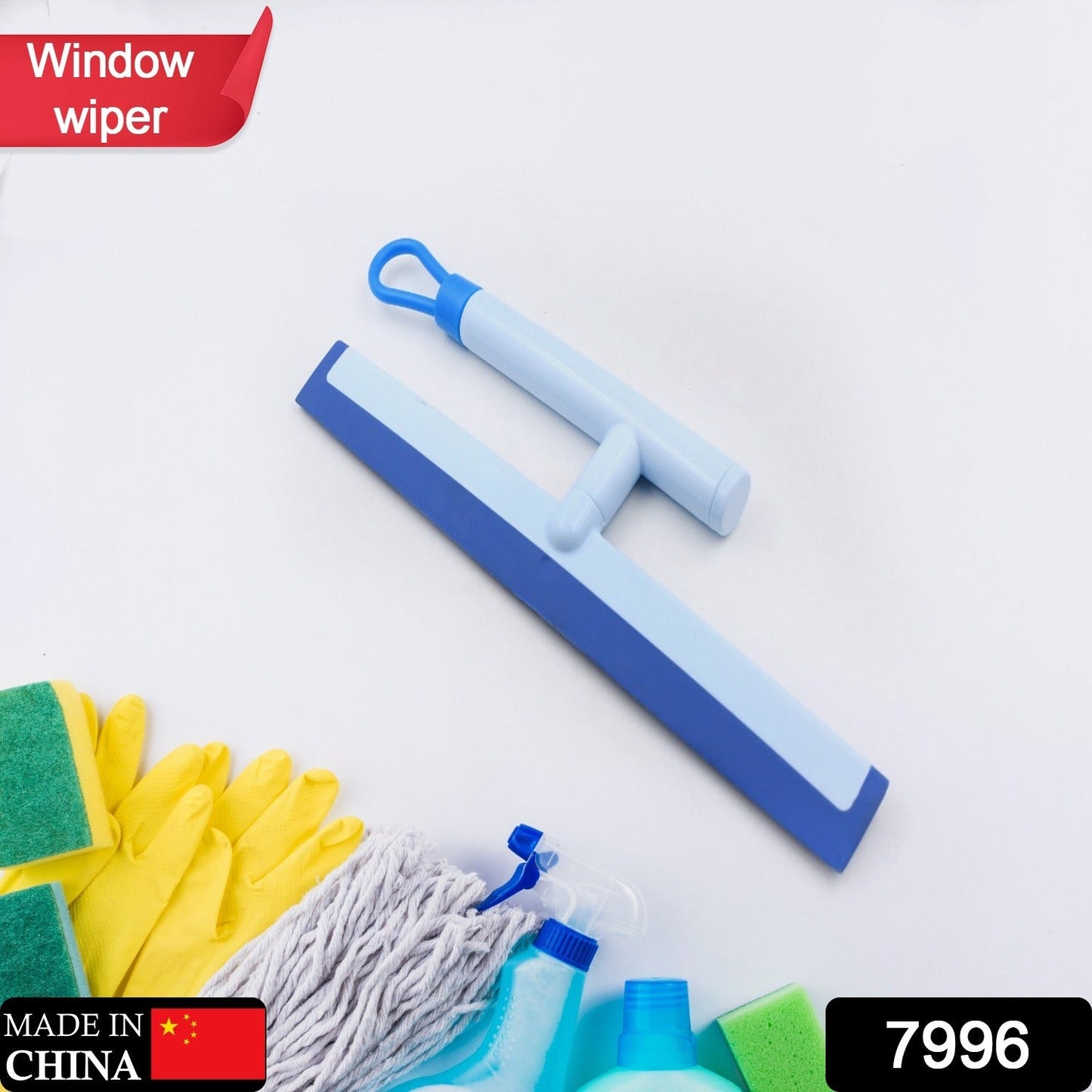 Glass wiper with scraper for cleaning windows