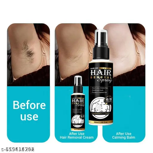 Hair Removal Spray for Men & Women Painless Full Hair Removal Spray for Chest, Back, Legs, Result Hair Remover Spray - 100ml