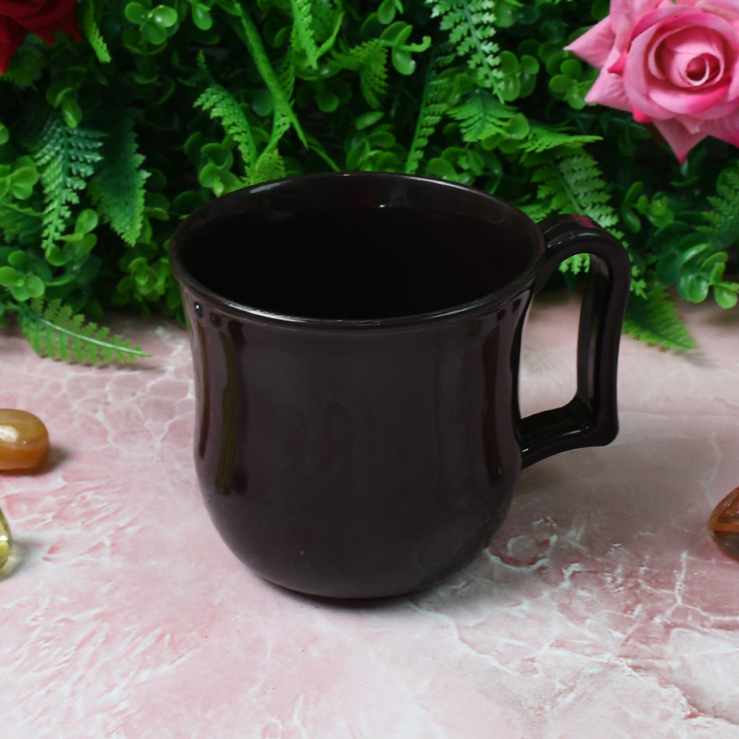 Premium Plastic Coffee Tea Cups Mug With Handle(1 Pc Loose Black) - Springkart 