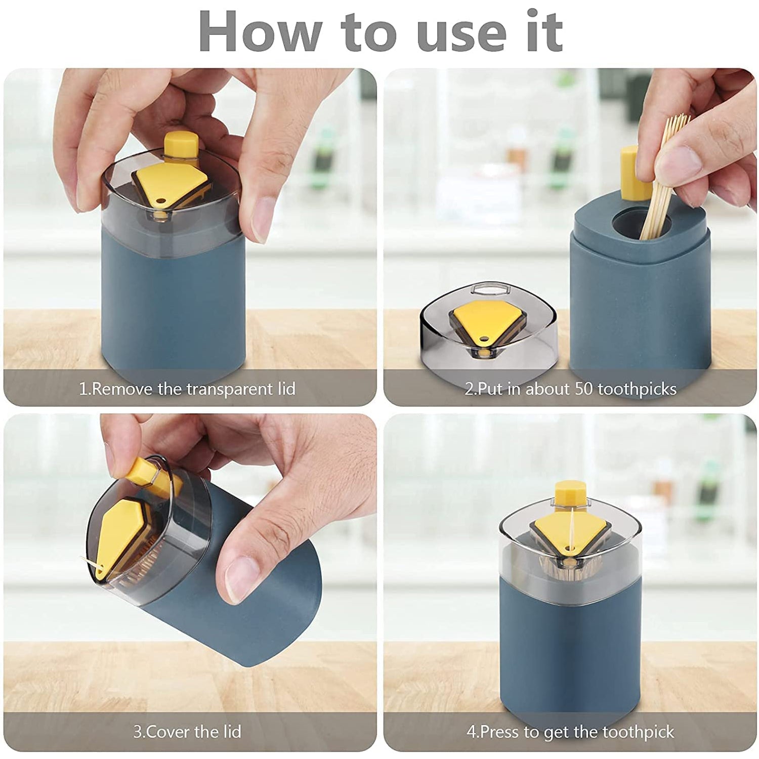 4005l Toothpick Holder Dispenser Pop-up Automatic Toothpick Dispenser For Kitchen Restaurant Thickening Toothpicks Container Pocket Novelty Safe Container Toothpick Storage Box. - Springkart 