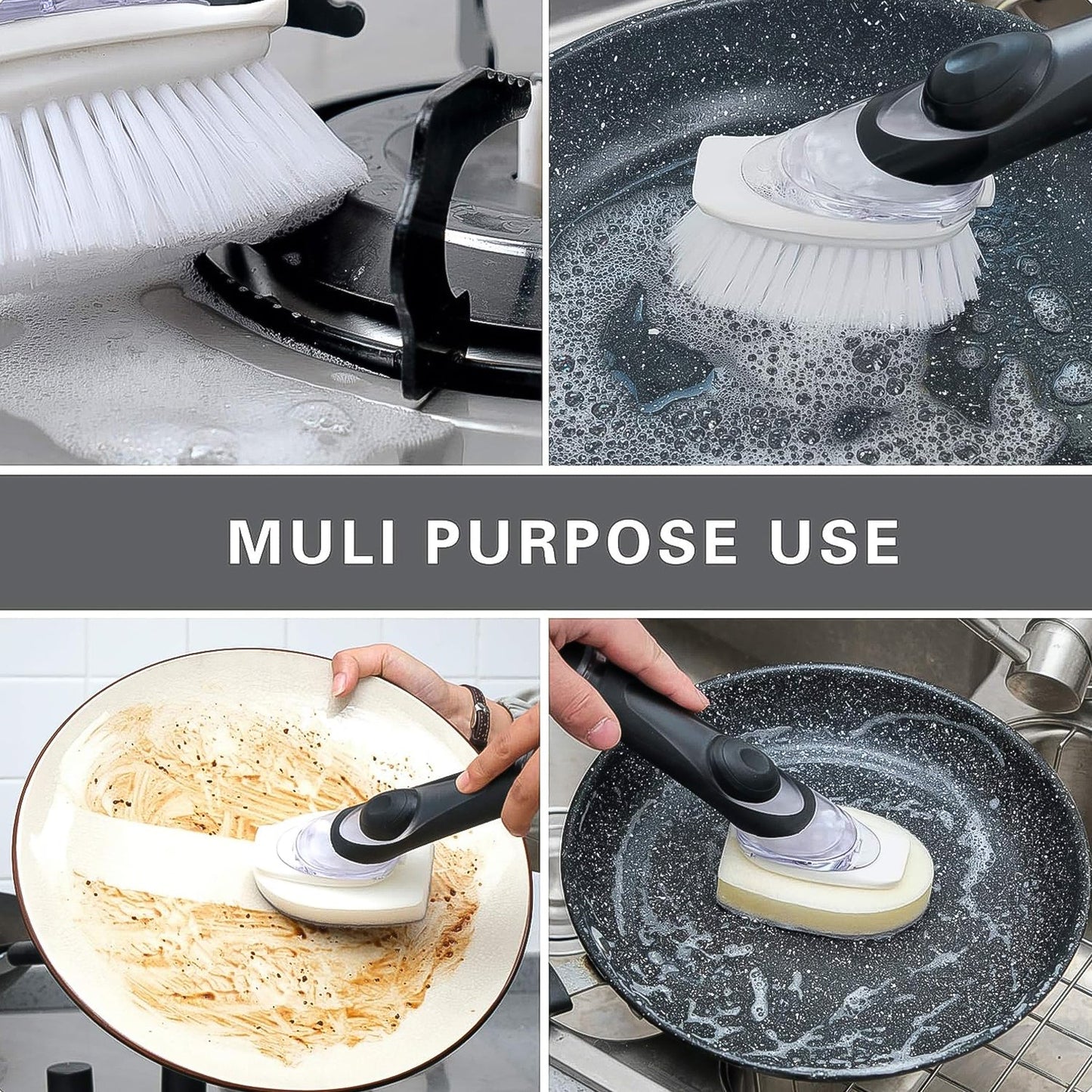 Dish Scrubber With Soap Dispenser Soap Dispensing Dish Brush Set (1 Set) - Springkart 