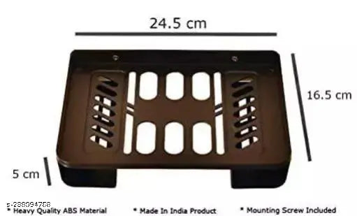 HIMMEL Plastic Set Top Box Stand Wall Mount with Double Remote Holder for Speakers, Wi-Fi Router, VR Sensors, TV Cable Box and Playstation TV(Pack of 2, Black)