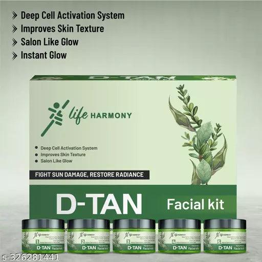 D-Tan Facial Kit, De-tan 5 in 1 Signature Collection for All Skin Type (250 g) (5 x 50 g) Facial Kit,