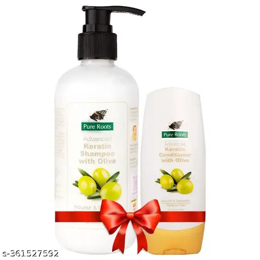 Pure Roots Advanced Keratin  Shampoo (300ml) + Keratin Conditioner ( 100ml)  (2 Items in the set)