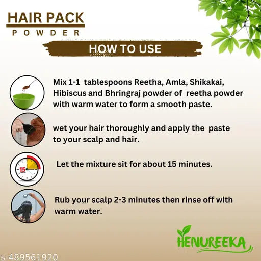 Amla Reetha Shikakai, Bhringraj and Hibiscus Powder for Healthy Hair (Pack of 5, 50g each, Total 250g Pack)