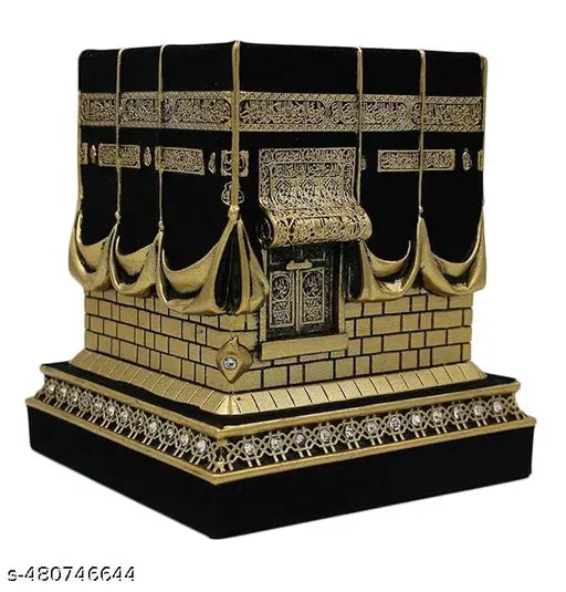 Islamic Home Table Decor Gifts Kaba Replica Model Showpiece (Small, Gold)