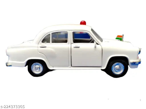 Trendy Cute and Collectable Miniature Pull Back Action Front Door Openable Plastic Model Toy Car with Flag