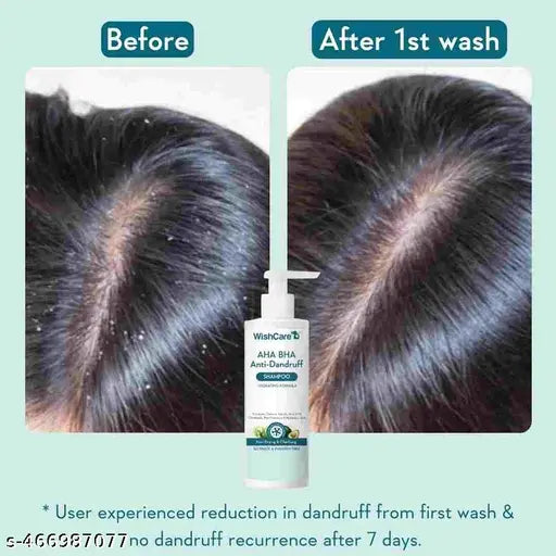 WishCare Hydrating Anti Dandruff Shampoo - 100% Dandruff Reduction - Removes Flakes & Hydrates Scalp - For Men & Women - 250ml