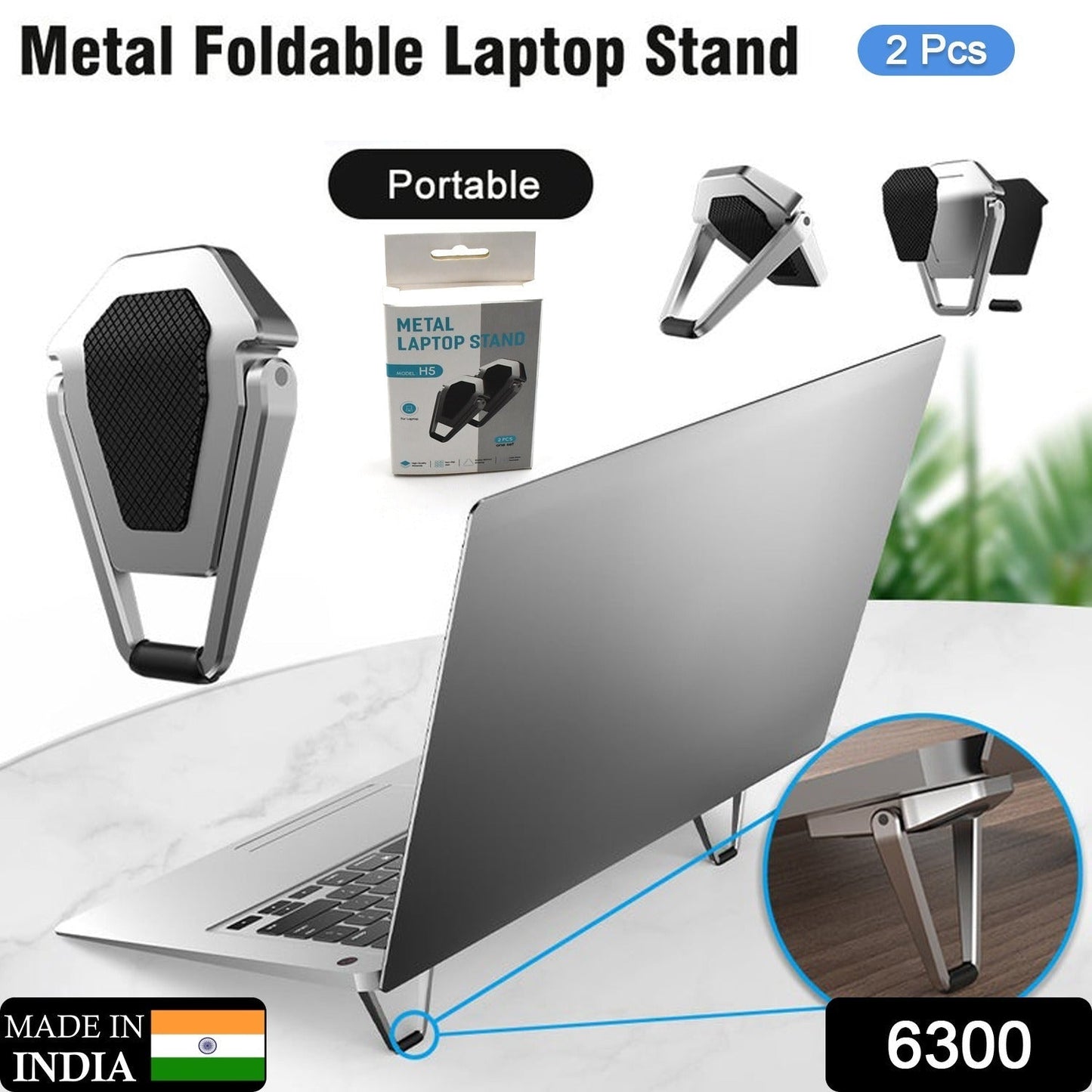 Mini Premium Metal Folding Portable Stand Compatible with Every Laptop, Keyboard and Tablet - Springkart 