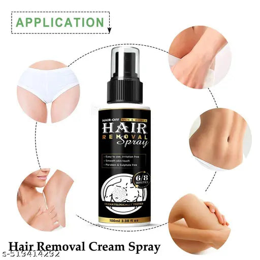 Hair Removal Spray for Men & Women Painless Full Hair Removal Spray for Chest, Back, Legs, Result Hair Remover Spray - 100ml
