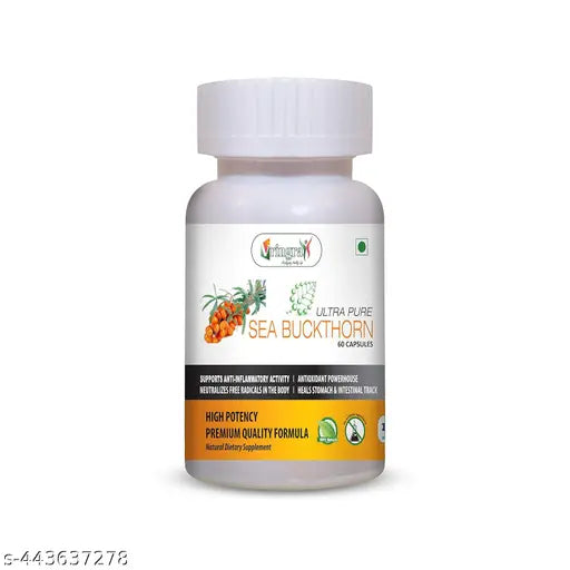 Vringra Sea Buckthorn Capsules|Helps To Boost Immune System |Vitamin C| Promotes Hair Growth-60 Capsules-(Pack Of 1) - Springkart 