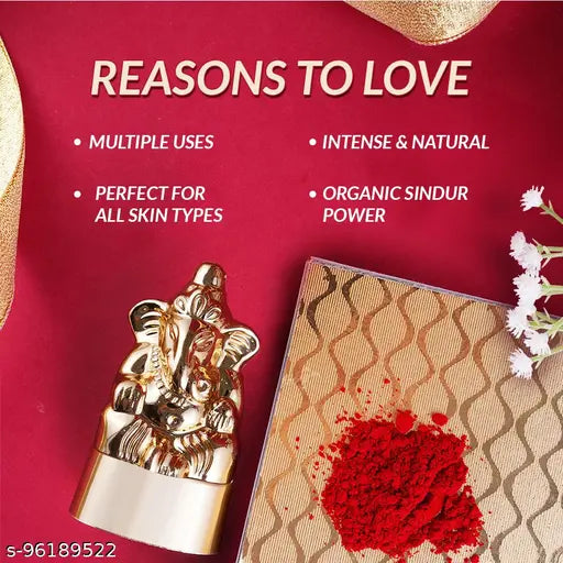 Ganesh Statue Powder Sindoor, Red Sindoor for Women-Sindoor Powder, 15 g (Red Sindoor) - Springkart 
