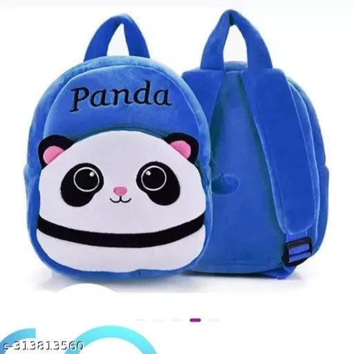 SCHOOL BAG for Kids Soft Plush Backpack BLUE PANDA AND RED MICKEY or Small Kids Nursery Bag Kids Gift (Age 2 to 6 Years) (Nursery/Play School) Plush Bag - Springkart 