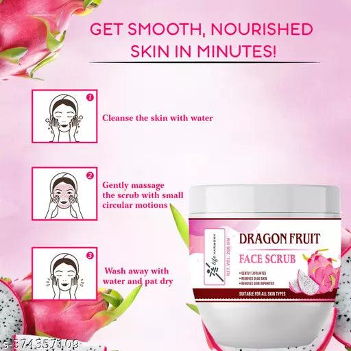 Dragon Fruit Face Scrub for Tan Removal, Glowing Skin,Oily,Dry Skin,Women,Men Face Scrub,