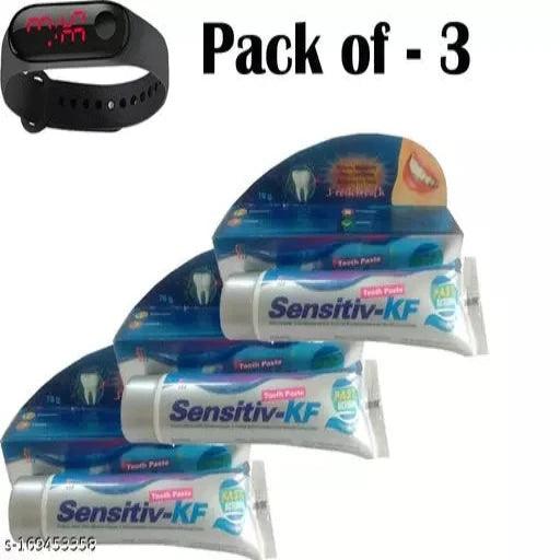 Sensitiv KF Toothpaste & 1 LED Watch Free Pack of - 3 - Springkart 