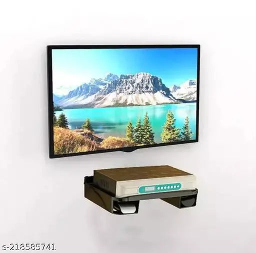 Heavy Duty Wall & Ceiling Mounts for 14 to 42 inch LED/LCD TV (Black) with Set Top Box/DTH Stand - Wall Mount Stand/WiFi Router Stand, Black (Ideal for All Type of Set Top Box)