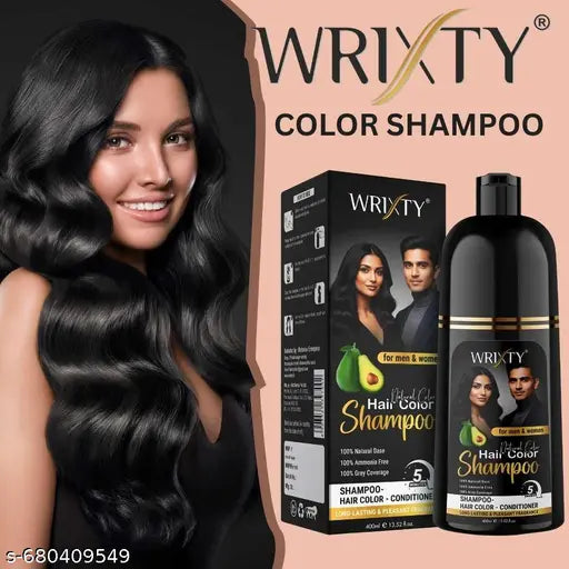 Herbal Black Hair Color Shampoo for Silky Smooth and Shiny Hair