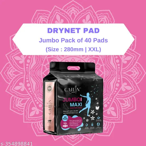 Cailin Care Extra Dry Heavy Flow Protection Sanitary Pad Sanitary Napkin (Size - 280mm | XXL) (Combo of 1 Packet) (Total 40 Pads)