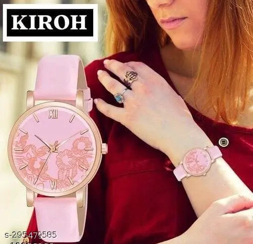 Best Quality Festive Season Flower Designer Round Dial Gorgeous Leather Belt women watches Combo Pack of 2 combo wathces for women stylish girl watches combo pack of 2 analog watches wrist watches combo watches for girls stylish watches Set