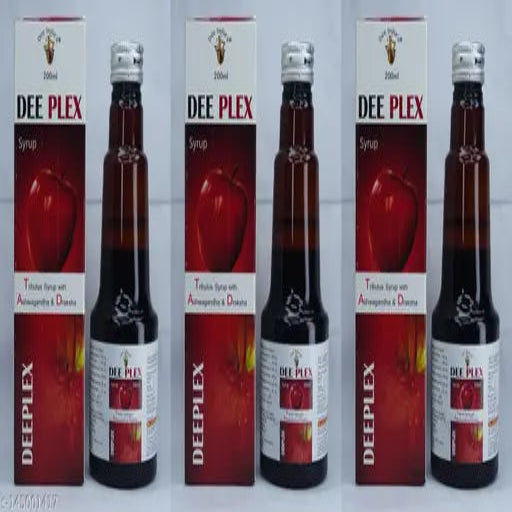 DEE INDIA HERBALS Dee Plex Tribulus Syrup With Ashwagandha & Draksha Tonic ( Weight : 200 ml) Pack Of 3