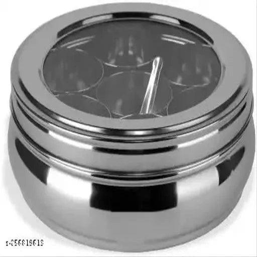 Stainless Steel Belly Shape Masala (Spice) Box/Dabba/Organiser - Springkart 