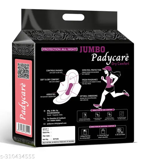 Jumbo Sanitary (100% leakage Proof Sanitary Napkins ) maxi 320mm XXXL size For Women Combo 40 Pads Pack Of / Total 40 Pads