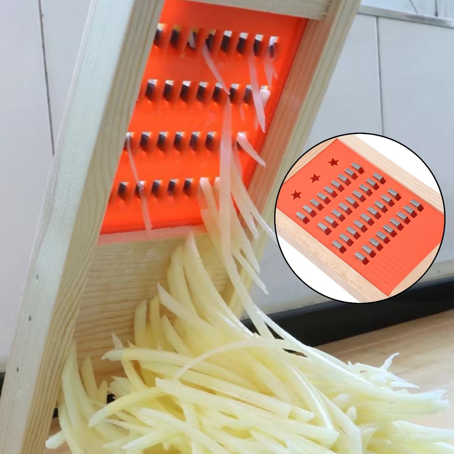 Cucumber Vegetable Slicer Salad Kitchen Wooden Shredder Cutter Grater Slicer - Springkart 