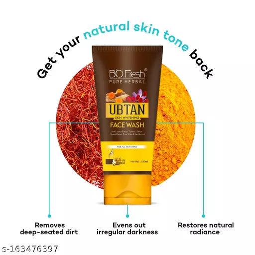 Bio Fresh Ubtan Facewash Skin Whitening with Termeric & Almond Herbs Extract 120ml x 1 - Springkart 