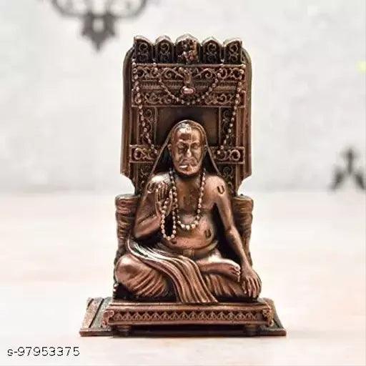 3.25 inches, Copper Handmade Ragvendra Swamy Idol, 140 Grams Pack of 1 Piece Idols & Figurines