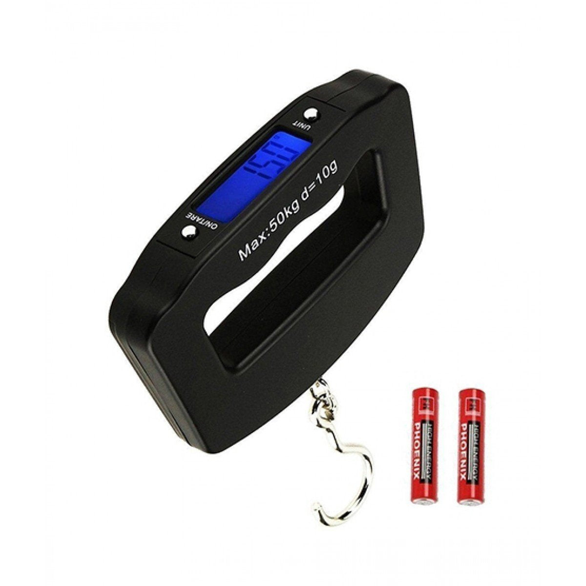 Black Digital Portable Luggage Scale with LCD Backlight (50 kg) - Springkart 
