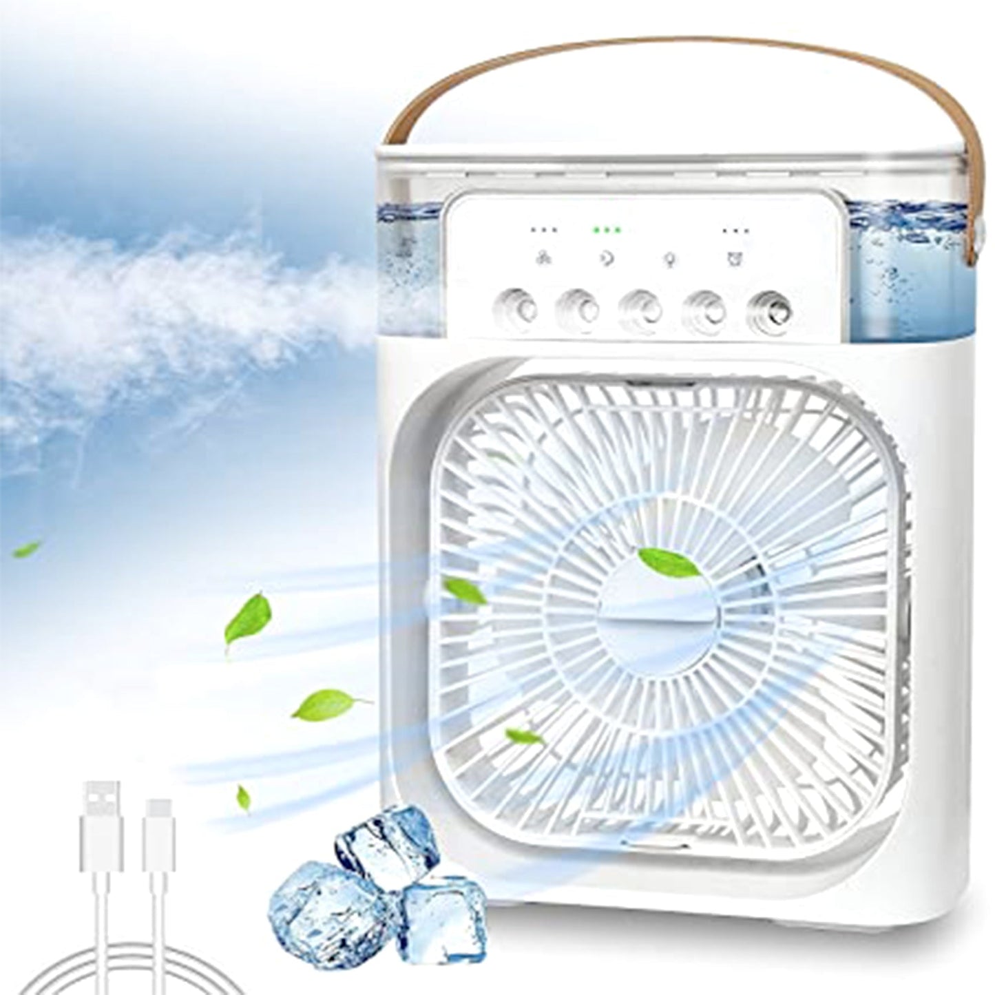 Portable Air Conditioner Fan - Personal Desk Cooling Fan (Battery Not Included) - Springkart 