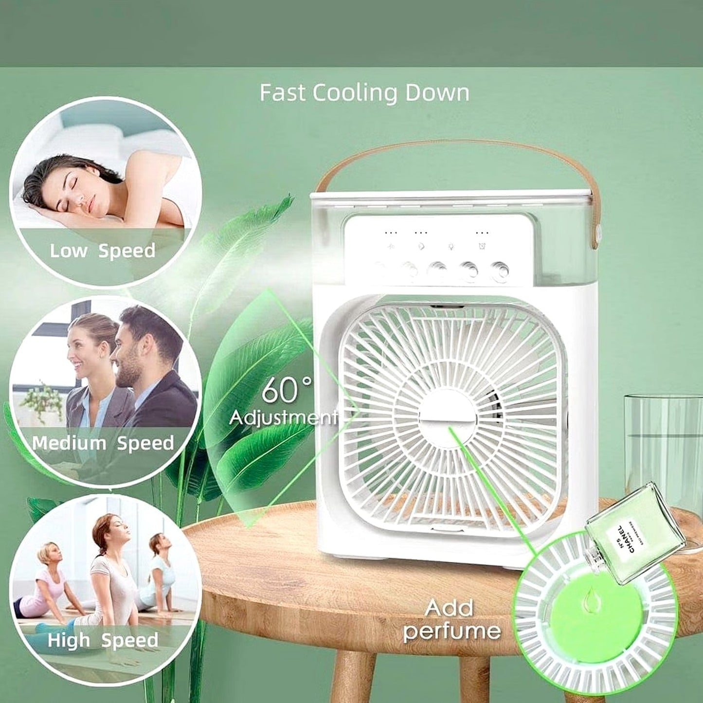 Portable Air Conditioner Fan - Personal Desk Cooling Fan (Battery Not Included) - Springkart 