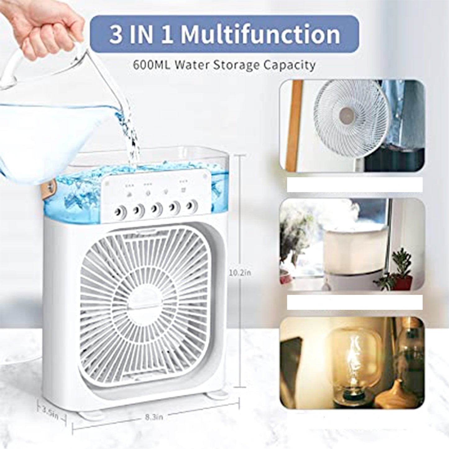 Portable Air Conditioner Fan - Personal Desk Cooling Fan (Battery Not Included) - Springkart 