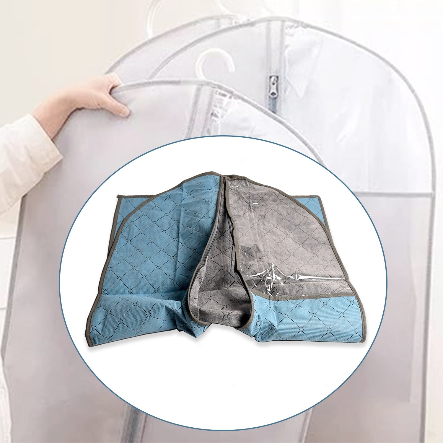 Foldable Non Woven Men's Coat Blazer Suit Cover men's coat blazer cover fold over breathable garment bag suit cover. - Springkart 