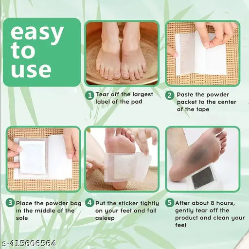 Ellevena (Pack of 50) Adhesive Body and Foot Patch to Detox Organic Natural ingredients Cleansing Detox and Remove Toxins Foot Pads Toxins Stress Relief pain free foot pads for release body 50 Relief toxin Foot Pads And 50 Adhesive Sheets