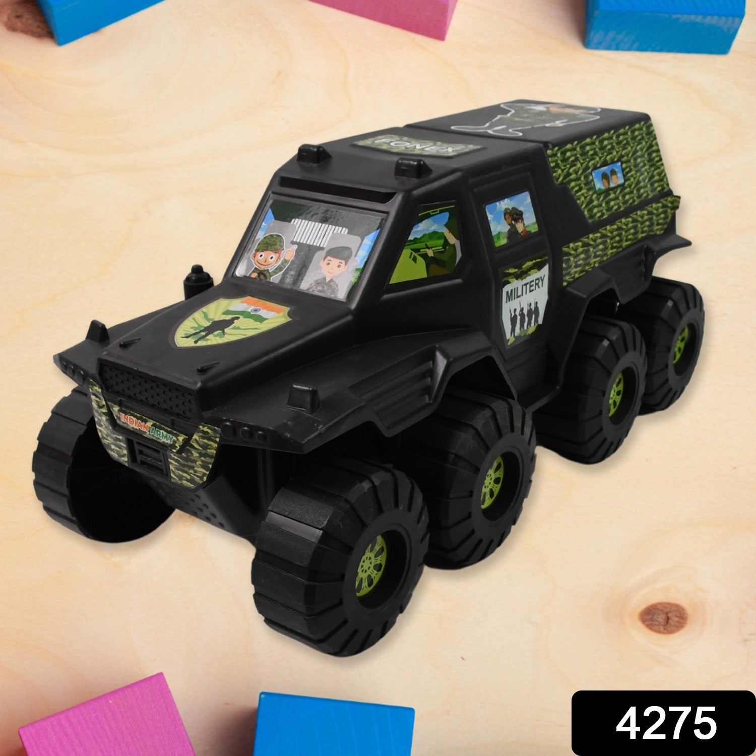 Big Military 8-wheel Plastic Car Toy (1 Pc) - Springkart 