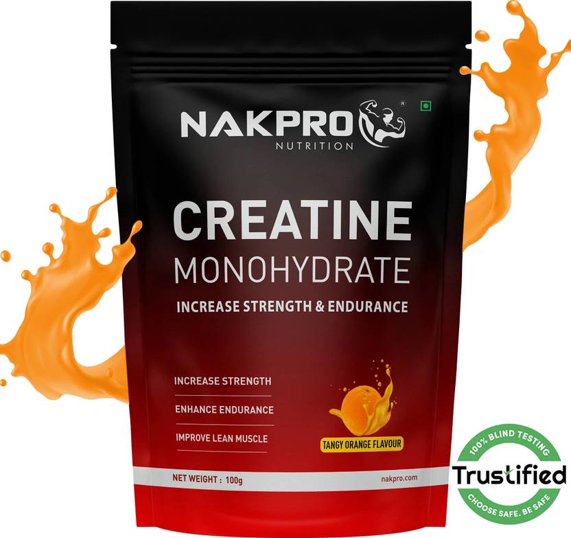 Nakpro Creatine Monohydrate Powder for Muscle Endurance & Recovery Creatine Creatine (100 g, Tangy Orange)