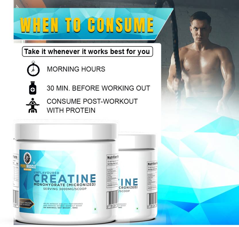 Primemuscle Nutritions Creatine monohydrate with shaker Creatine (100 g, 100g+ Shaker)