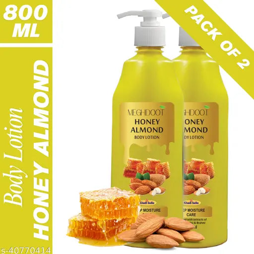 Honey Almond Body Lotion for Soft & Glowing Skin | Deep Moisturizing | Paraben-Free | All Skin Types | 800ml