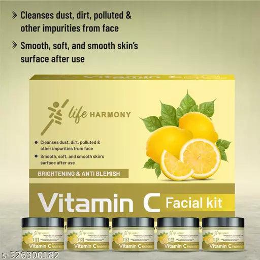 Vitamin C Oil Enriched Skin Whitening Facial kit For unisex (5 x 50 g) Facial Kit,