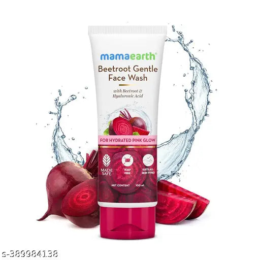 Mamaearth Beetroot Gentle Face Wash With Beetroot & Hyaluronic Acid For Hydrated Pink Glow - 100 ml