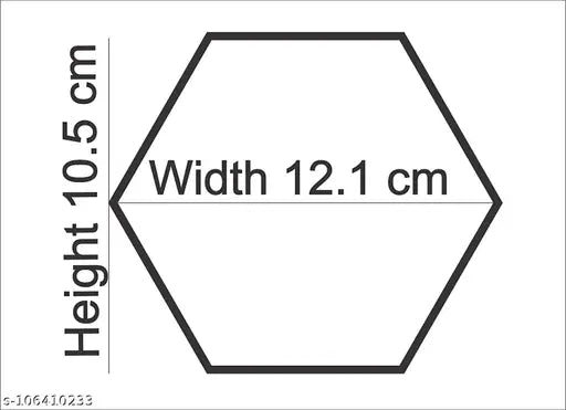 VSA OLLIVANDERS 12 Hexagon  Acrylic Mirror Wall Stickers for hall room, bed room, Kitchen.