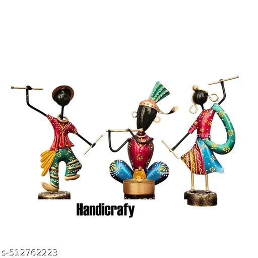 xquisite Handcrafted Metal Musician Figurines – 4x2x6.5 Inches | Vibrant Artistic Decor for Your Home