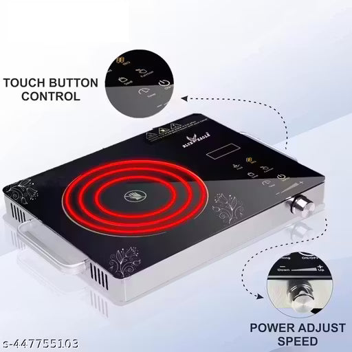 Infrared Cooktop | 2000 Watt, Stainless Steel & Ceramic | Adjustable Temperature Control | Cool Touch Handle | 1-Year Warranty