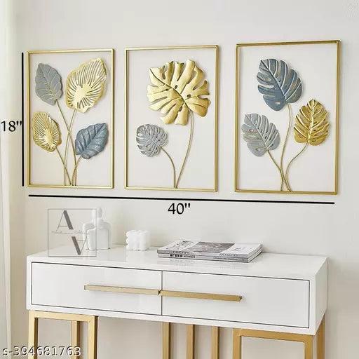 Gold Metal Wall Decor Leaf Wall Hanging Decoration