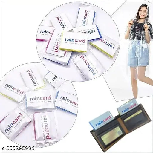 (3Pcs) Unisex Disposable Rain Card for Emergency Use (Pack of 3) | Waterproof Rain with Smallest Pocket Size| Easy to Carry & Use and Reusable