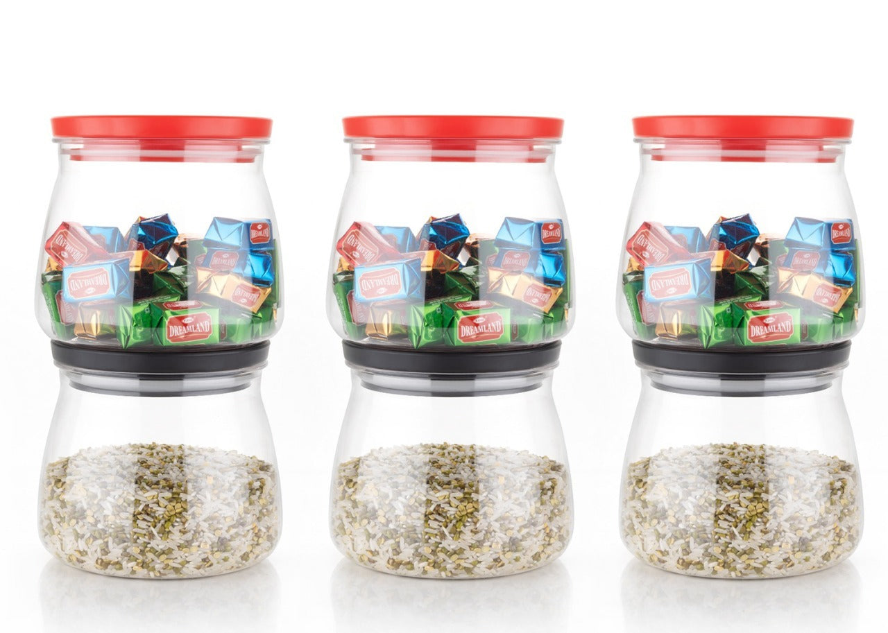 Matka Shaped Jar with Air Tight & Leak Proof Lid (Multicolour) (Set of 6) (900Ml) - Springkart 