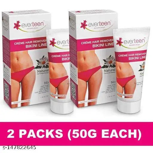 Everteen Hair Remover Creme for Bikini Line & Underarms – 2 Packs (50 gm Each) - Springkart 