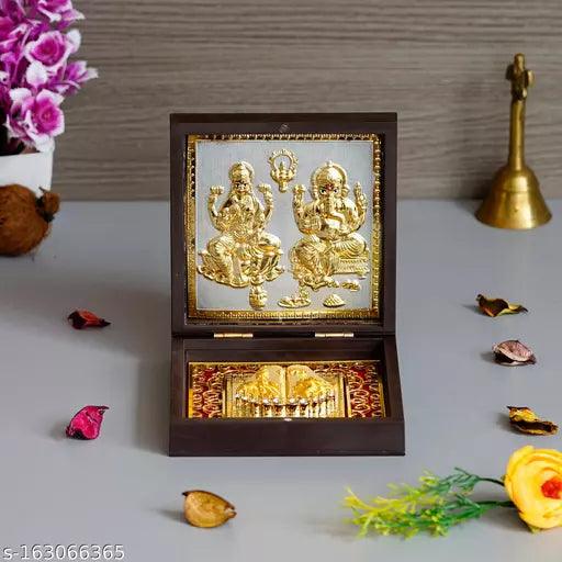 Empire Gift 24 K Gold Plated God Laxmi Ganesh photo Frame with Charan Paduka Religious Frame IdolHome - Springkart 