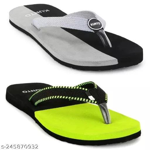 KUNTO Trending Comfortable & Stylish Slipper and flip flops For Women (Pack of 2) - Springkart 